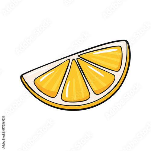 Bright yellow lemon slice graphic with bold outlines and segmented sections