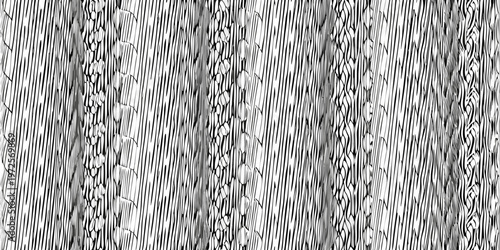 Close up of intricately braided hair textures in monochrome tones