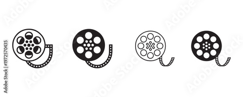 Film reels vector graphics cinematic elements for design visual storytelling