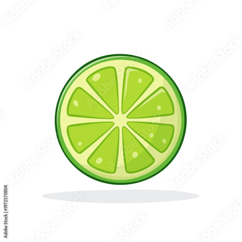 Vibrant lime slice illustration with juicy segments and green rind