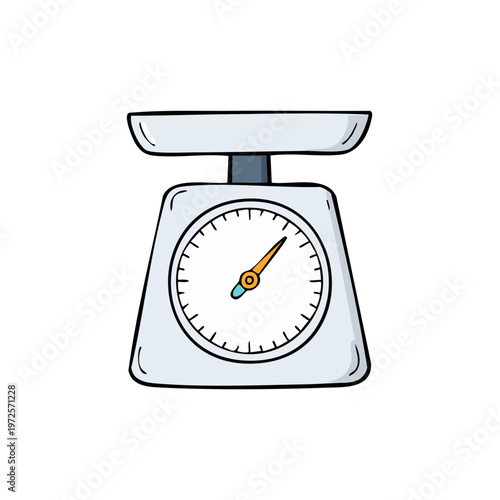 Simple Kitchen Scale with Dial and Pointer for Measuring Ingredients