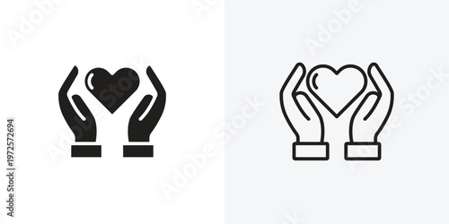 Hand holding heart vectors icons pack for apps and Ui Ux desigs