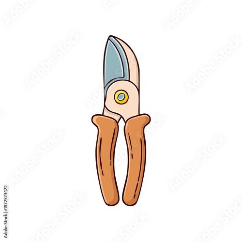 Gardening Tool Pruning Shears For Cutting Branches And Stems In Handcrafted Style