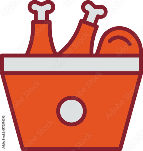 Fried Chicken Vector Icon
