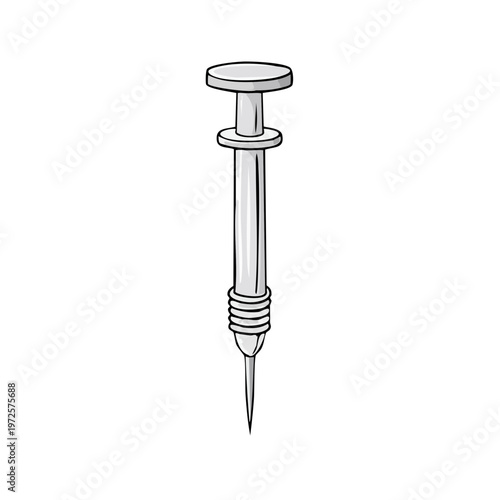 Medical syringe illustration with a needle and plunger
