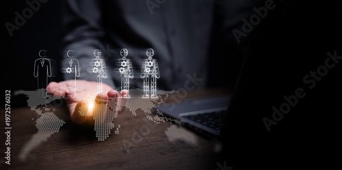 Canvas Print Business AI disruption and automated work concept