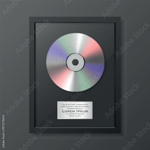 Isolated Music Award Trophy Frame Template