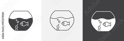Fish bowl icon element for design projects and web designs