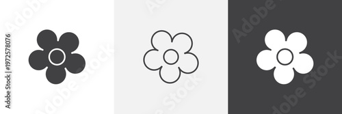Flower icon element for design projects and web designs