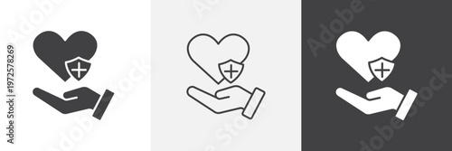 Health insurance icon element for design projects and web designs