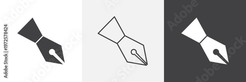 Ink pen icon element for design projects and web designs