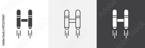 Jetpack icon element for design projects and web designs