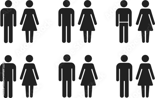 Black silhouette of diverse professionals in business attire standing side by side black silhouettes
