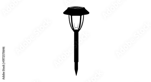 Black solar powered garden spike light.