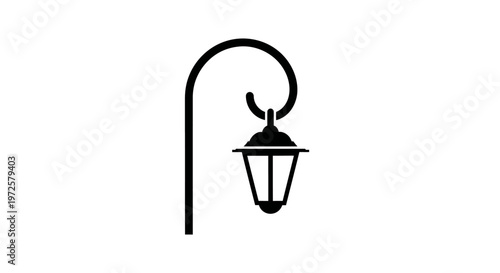 Black metal outdoor street lamp post.