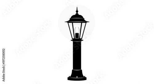 Black Outdoor Street Lamp Post Light.