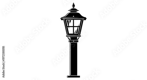 Black Outdoor Street Lamp Post Light.
