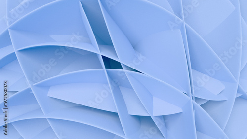 An abstract composition of intertwined curved surfaces with soft shadows. A futuristic background with dynamic geometric shapes in a modern style.