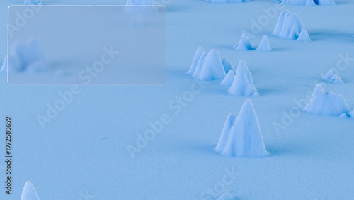 Abstract relief landscape with soft shapes and tactile texture of the material. An unusual surface with smooth curves and hills for a modern design. Glass translucent plate.