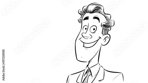 Smiling Adult Male Cartoon Vector Illustration for Professional Use