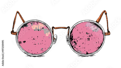 Stylish Fashion Sunglasses on Grunge Background for Trendy Object Style