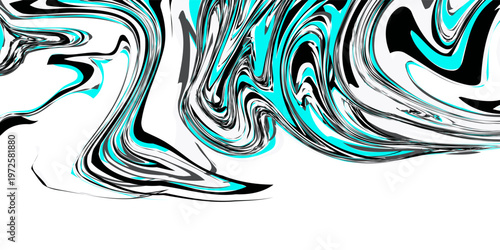 Fluid art texture. Abstract background with swirling paint effect. Liquid acrylic artwork with trendy mixed paints. Can be used for website background. Gray, white and azure overflowing colors.