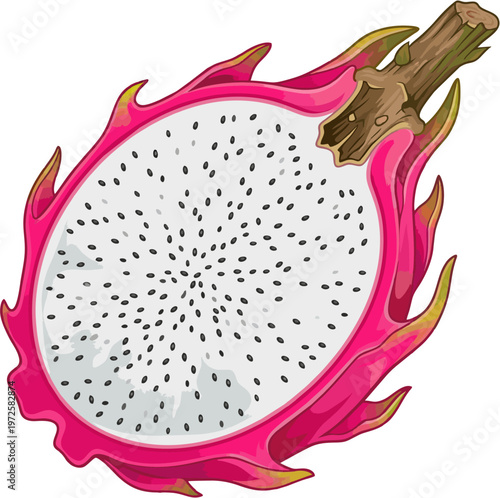 vibrant exotic dragon fruit cut half sweet tropical delight