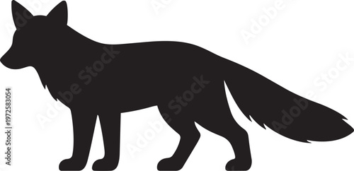 Red Fox silhouette vector illustration of wild animals