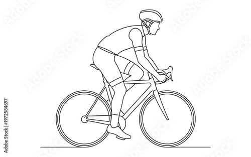 A Man Riding a Bicycle in a Dynamic and Sporty Manner