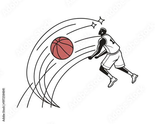 Minimal Basketball Vector Collection – Clean Sports Icons and Player Silhouettes, Flat Design