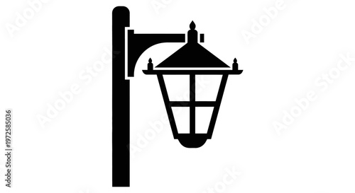 Black Street Lamp Post Light Fixture.