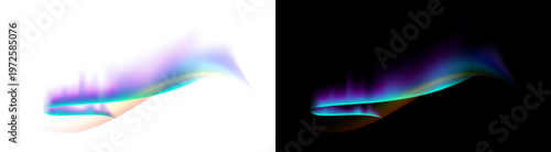 Foto PNG image of Vibrant glowing aurora borealis effect captured in a swirling wave