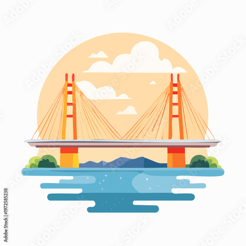 Pont Suspendu Géométrique
