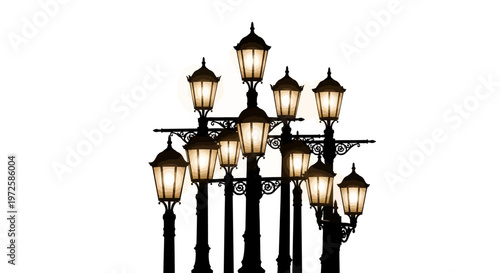 Black Vintage Street Lamp Post Lights.