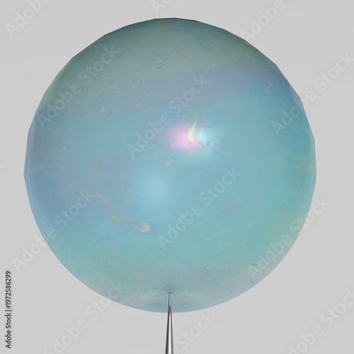 Bubble about to Burst from Pin 3D illustration