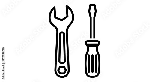 Wrench and screwdriver tool set.