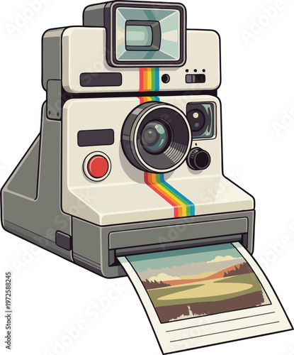 nostalgic retro instant polaroid camera memory capture