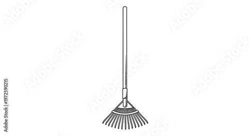 Metal garden rake tool equipment.