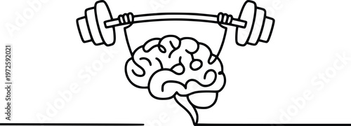 Brain Lifting Dumbbell Vector Illustration