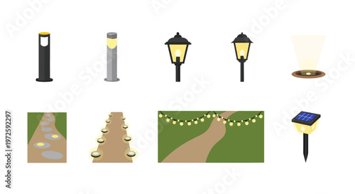 Collection of various outdoor lamp posts.