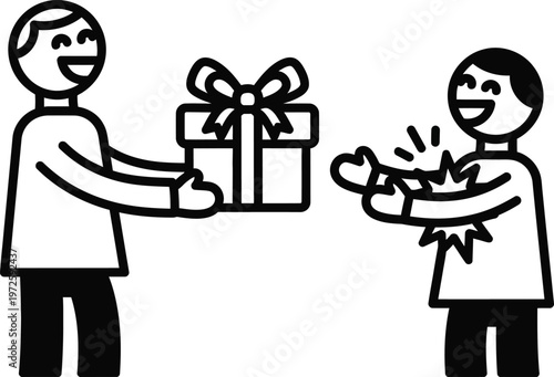 gift giving, happy people