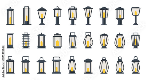 Collection of various outdoor lamp posts.