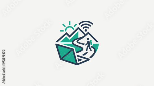 Remote Work and Outdoor Adventure Logo Design