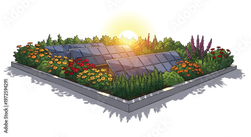 solar panel garden eco friendly energy green technology