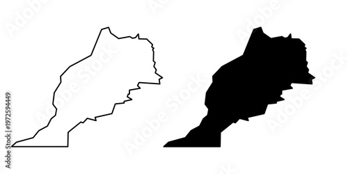 Morocco map icon set with simple and modern design isolated on transparent background