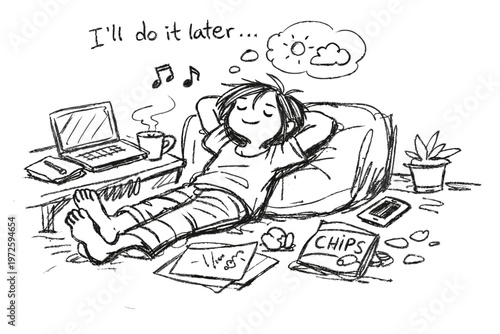 Simple sketch vector but person peacefully messy generation image doodle icon imperfect