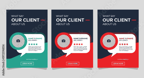 Social media post templates for testimonials and customer feedback with eye-catching design elements and clear call-to-action buttons