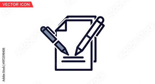 Pens on a Document Icon.