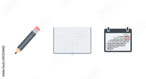 Pencil Eraser Notebook Crossword Puzzle.