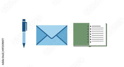 Pen Envelope Notebook Office Supplies.